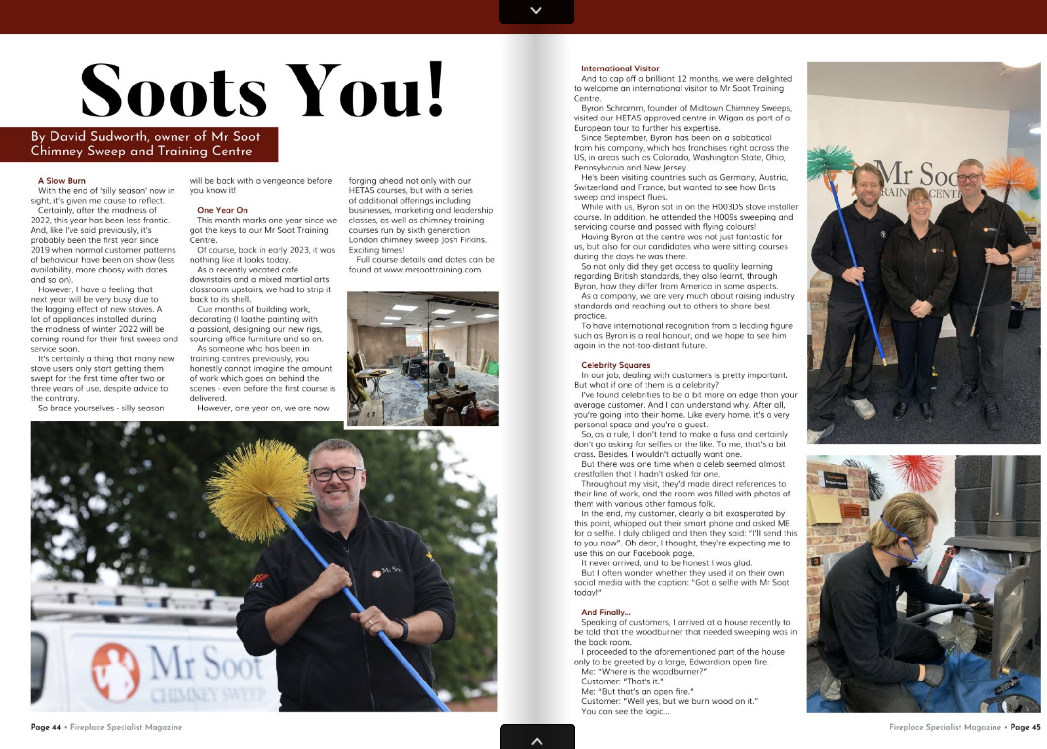 A Visit to the Mr. Soot Training Centre in Wigan, England | Feature in Fireplace Specialist Magazine