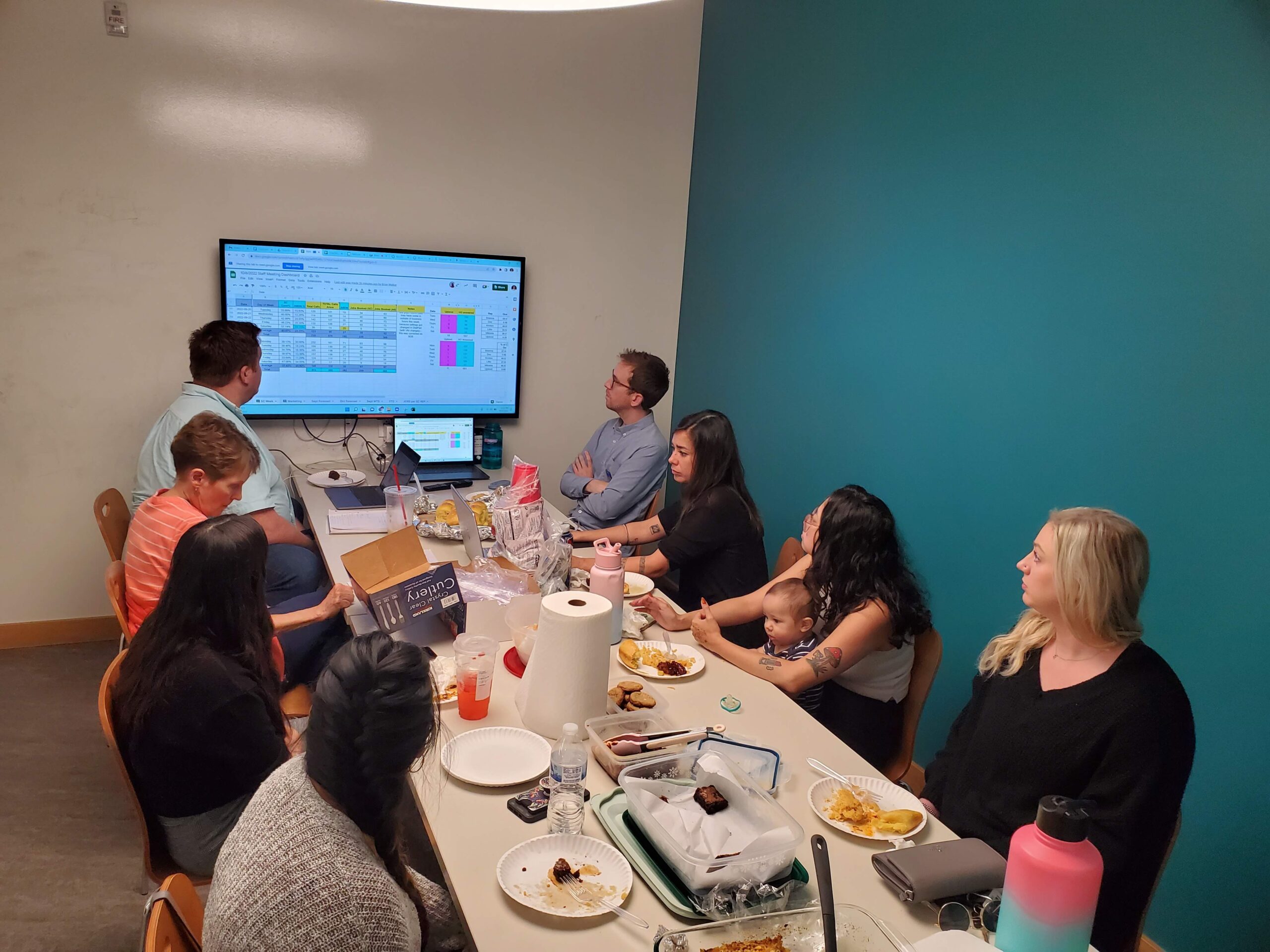 moms at work bring your babies to the google spreadsheet presentation