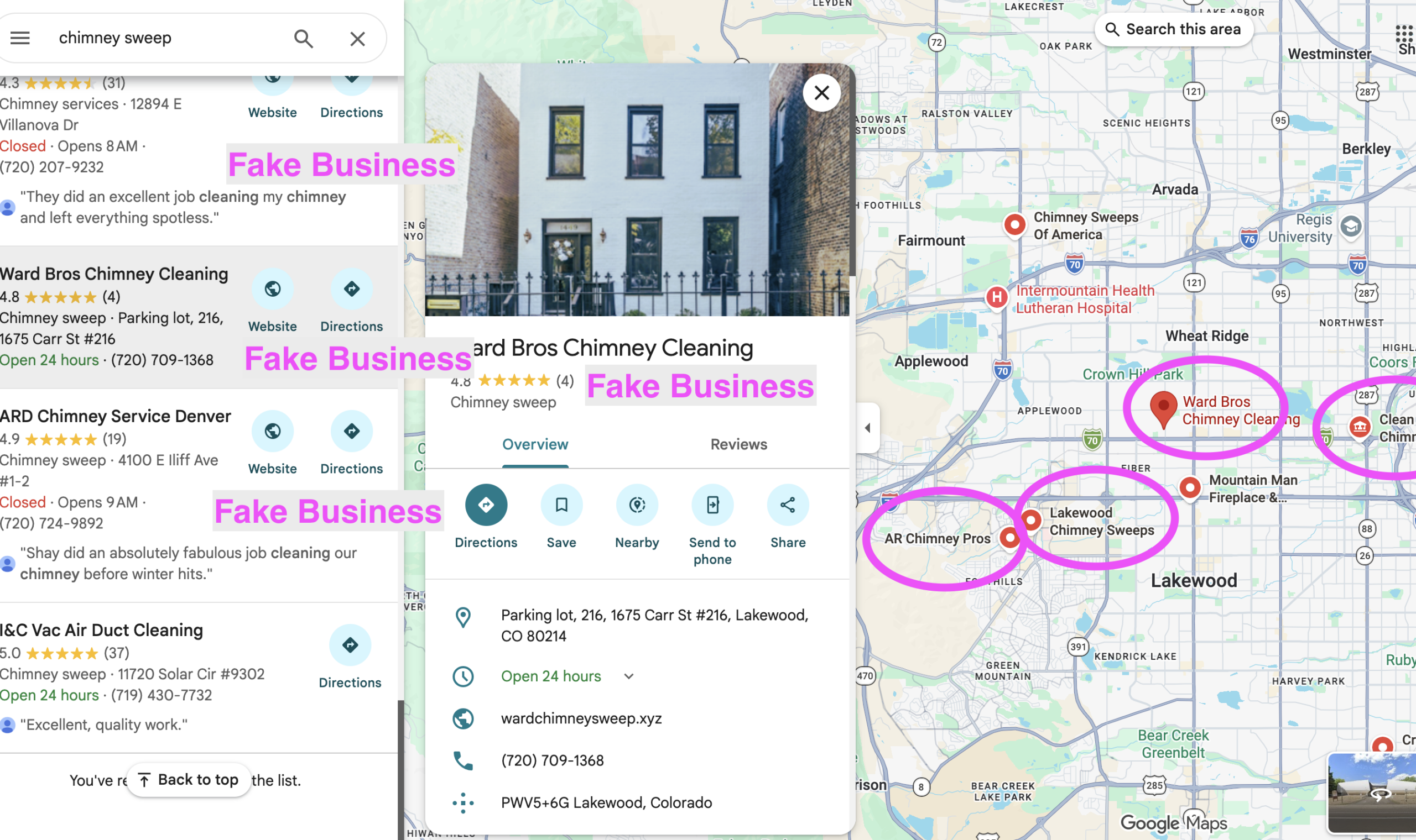 Home Services Under Duress: Organic Rankings Plummet Against Fake AI-Generated Businesses in the Chimney Industry
